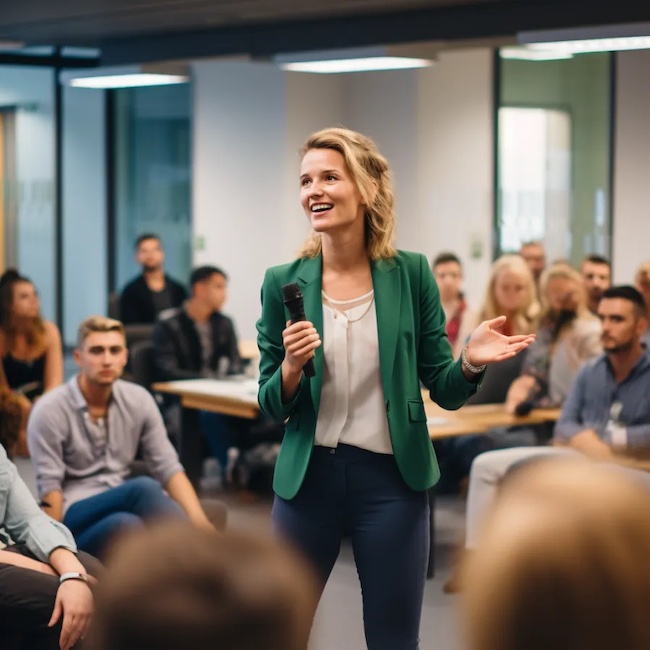 In 5 minuten een salestraining volgen, kan dat vrouw in een salesklasje